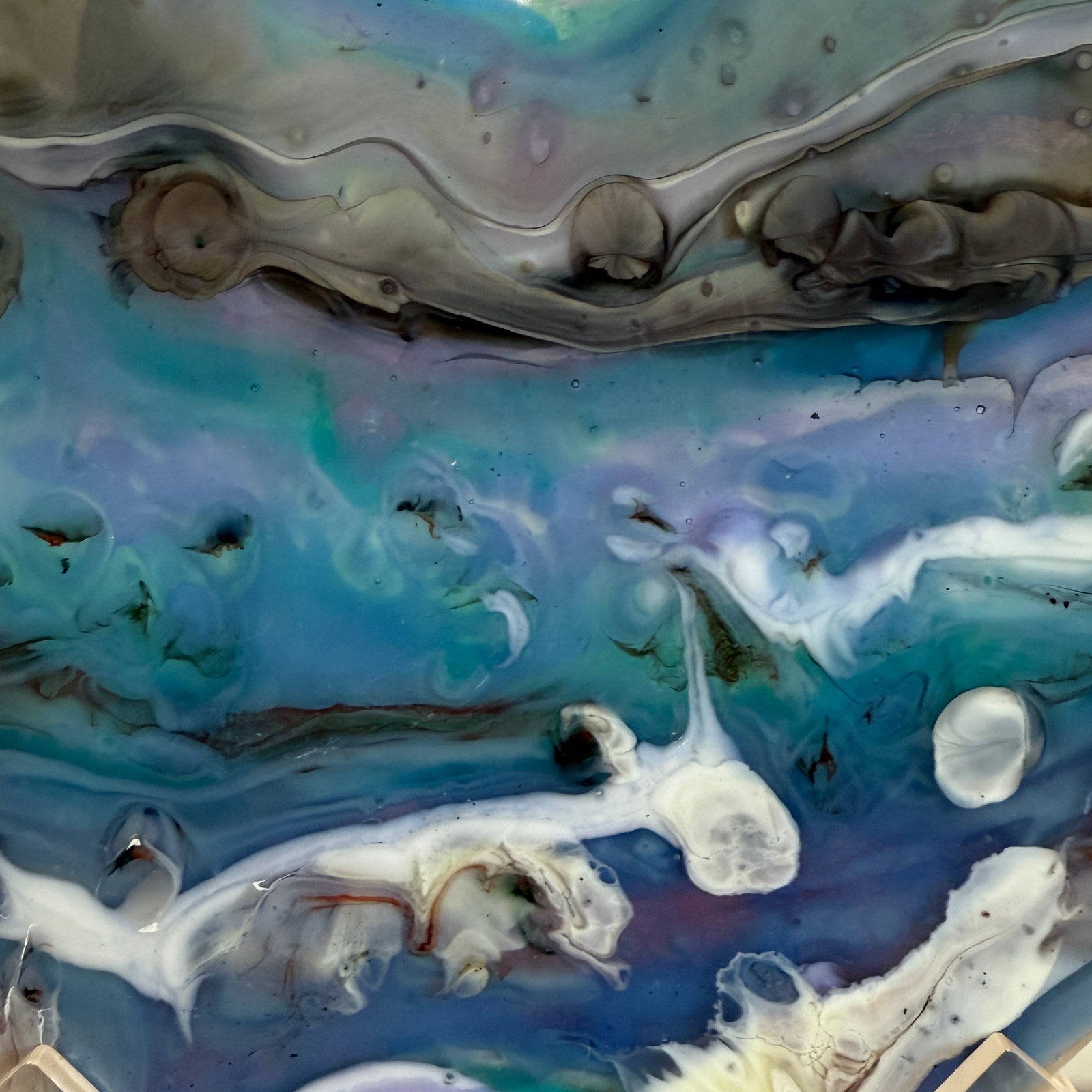 Oceanic Glass Heart Sculpture