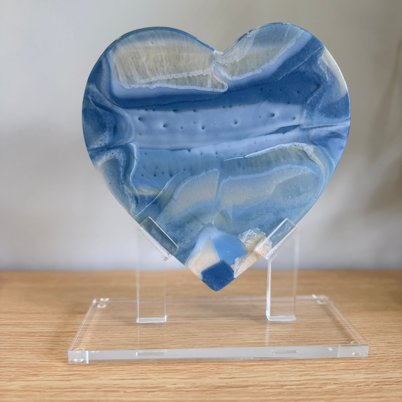 Periwinkle Glass Heart Sculpture