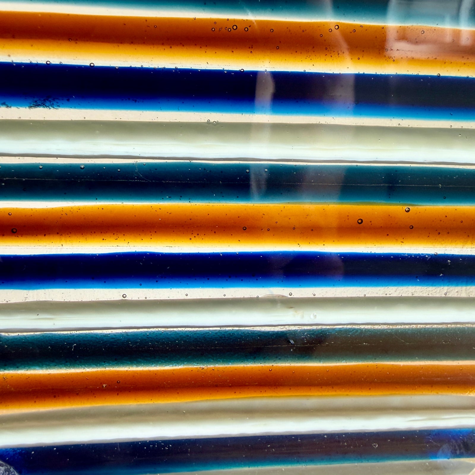 Striped Glass Heart Sculpture