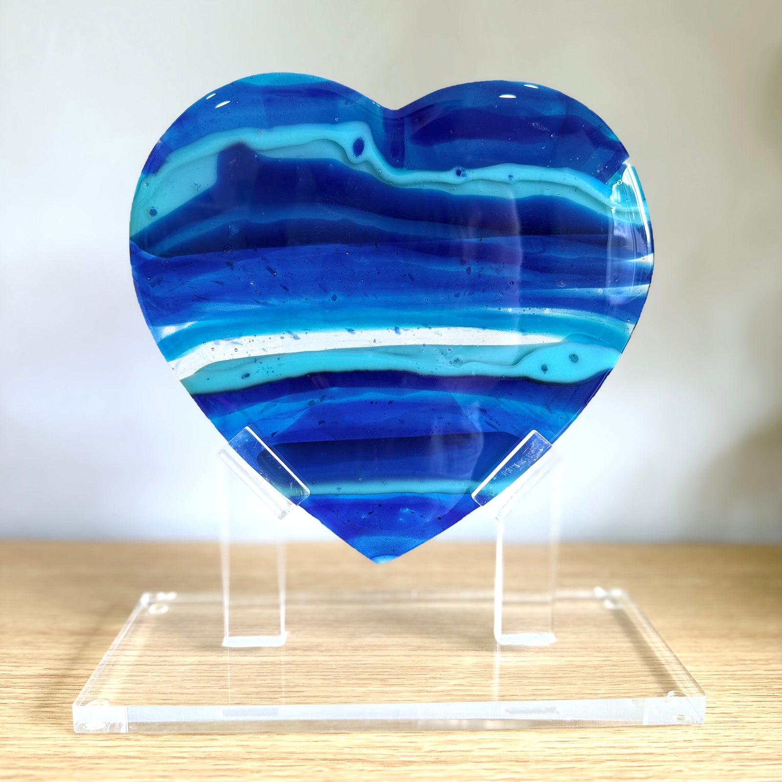 Blue Latitude Heart Sculpture