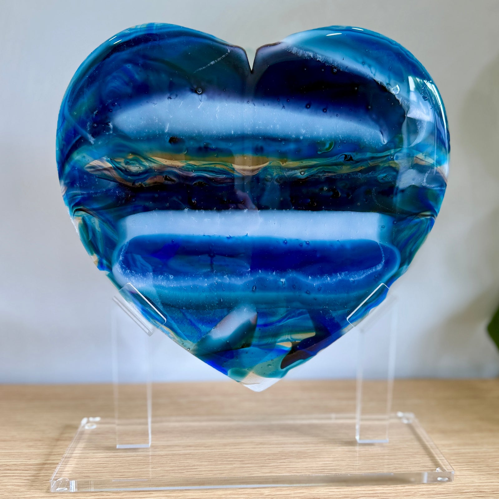 XL Blue Banded Heart
