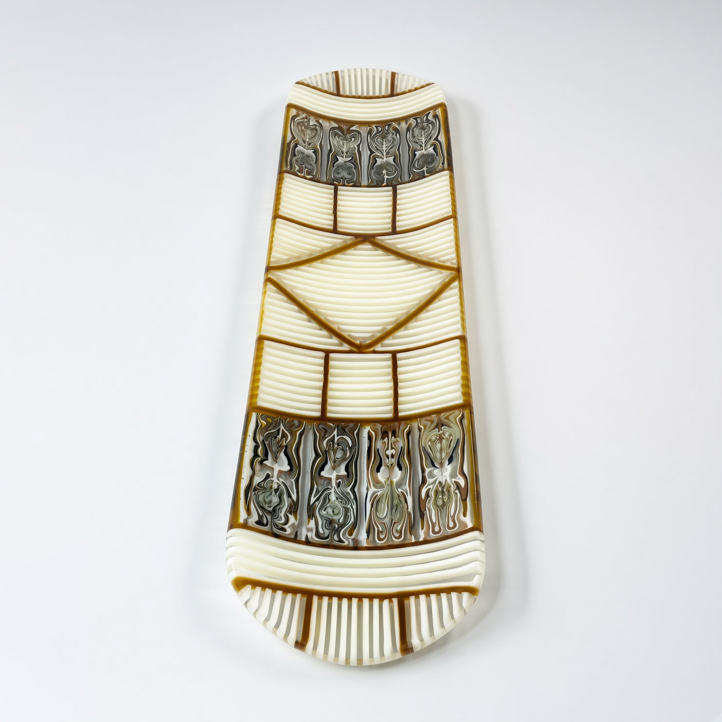 Nomad Striped Fused Glass Decorative Tray