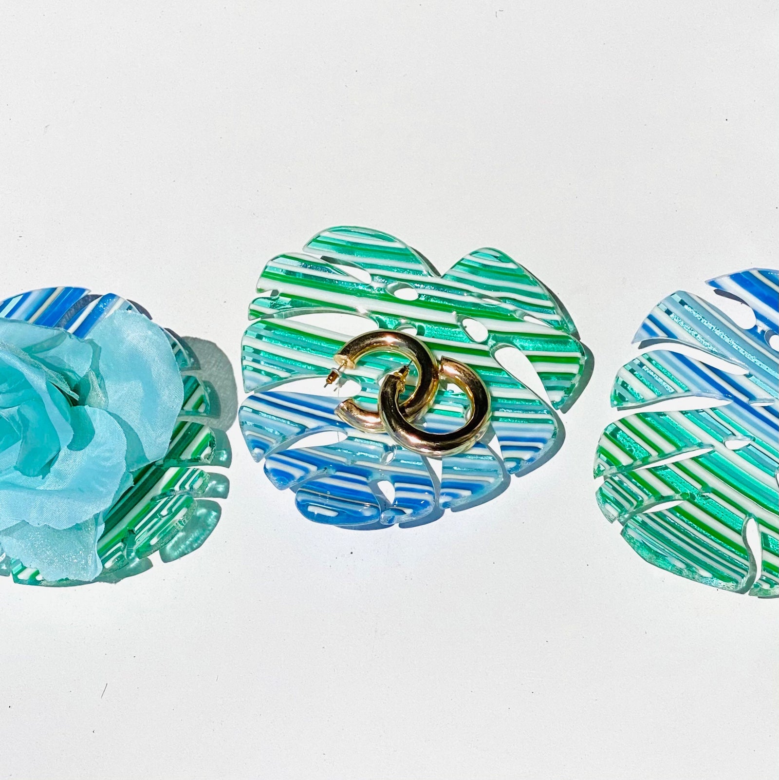 Striped Monstera Mini Dish Set