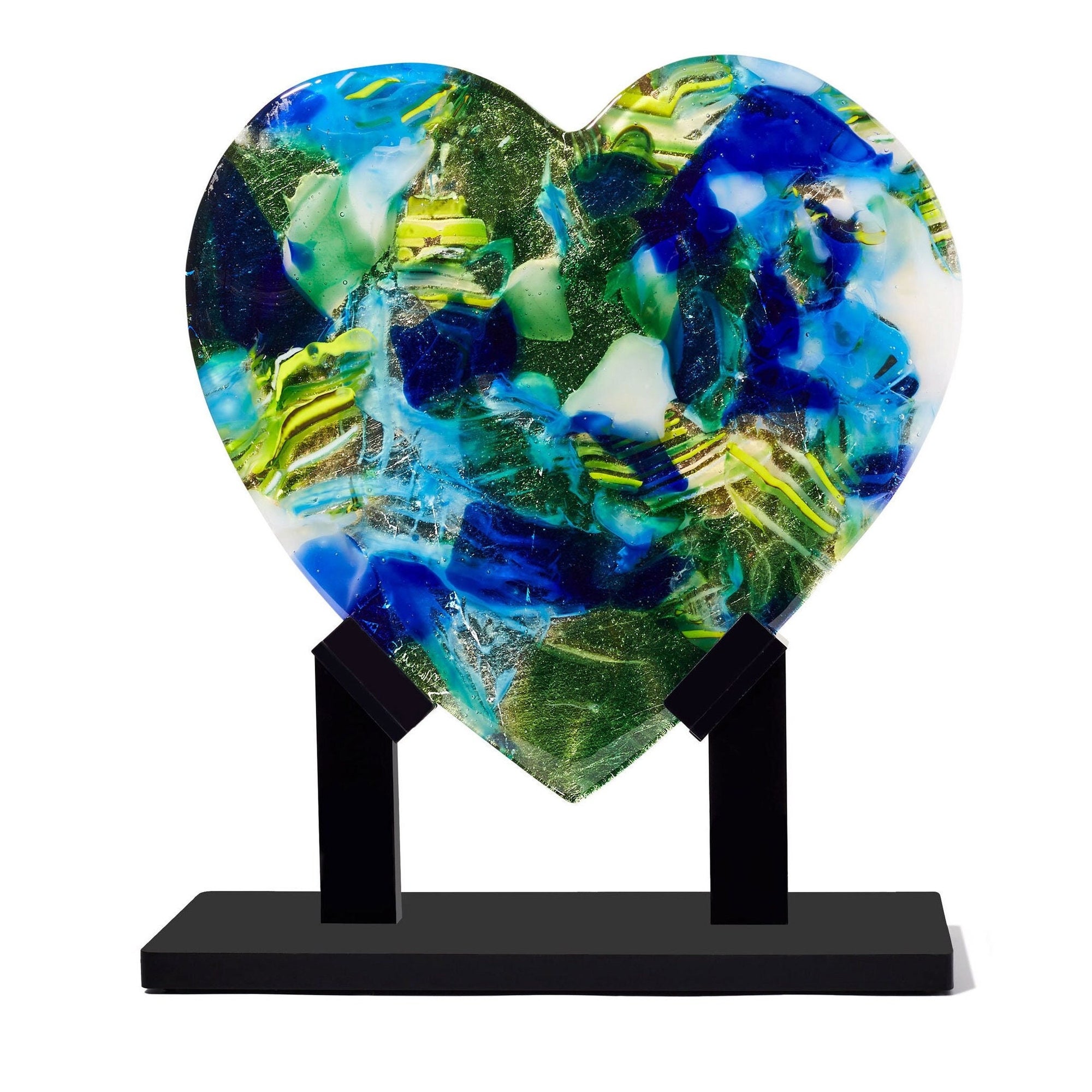 Large Blue Green Heart Sculpture #11
