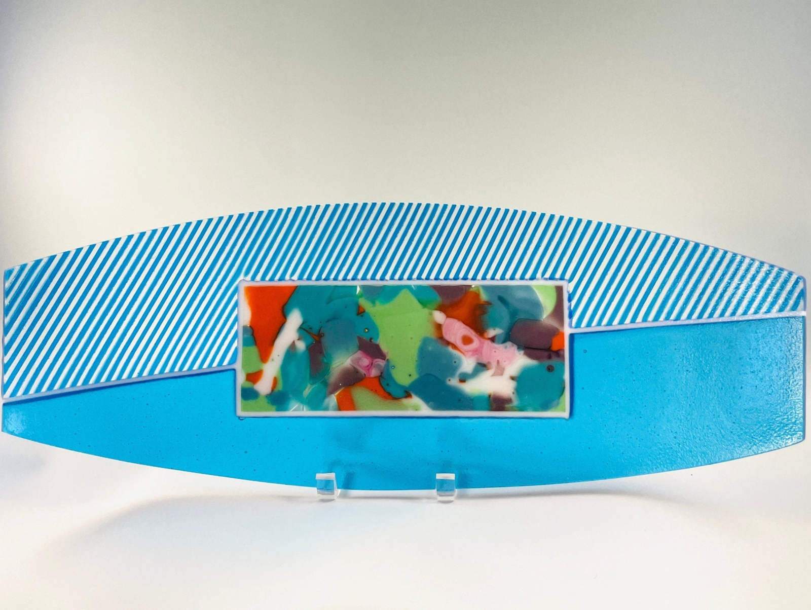 Aqua Blue Boat Tray - Top View