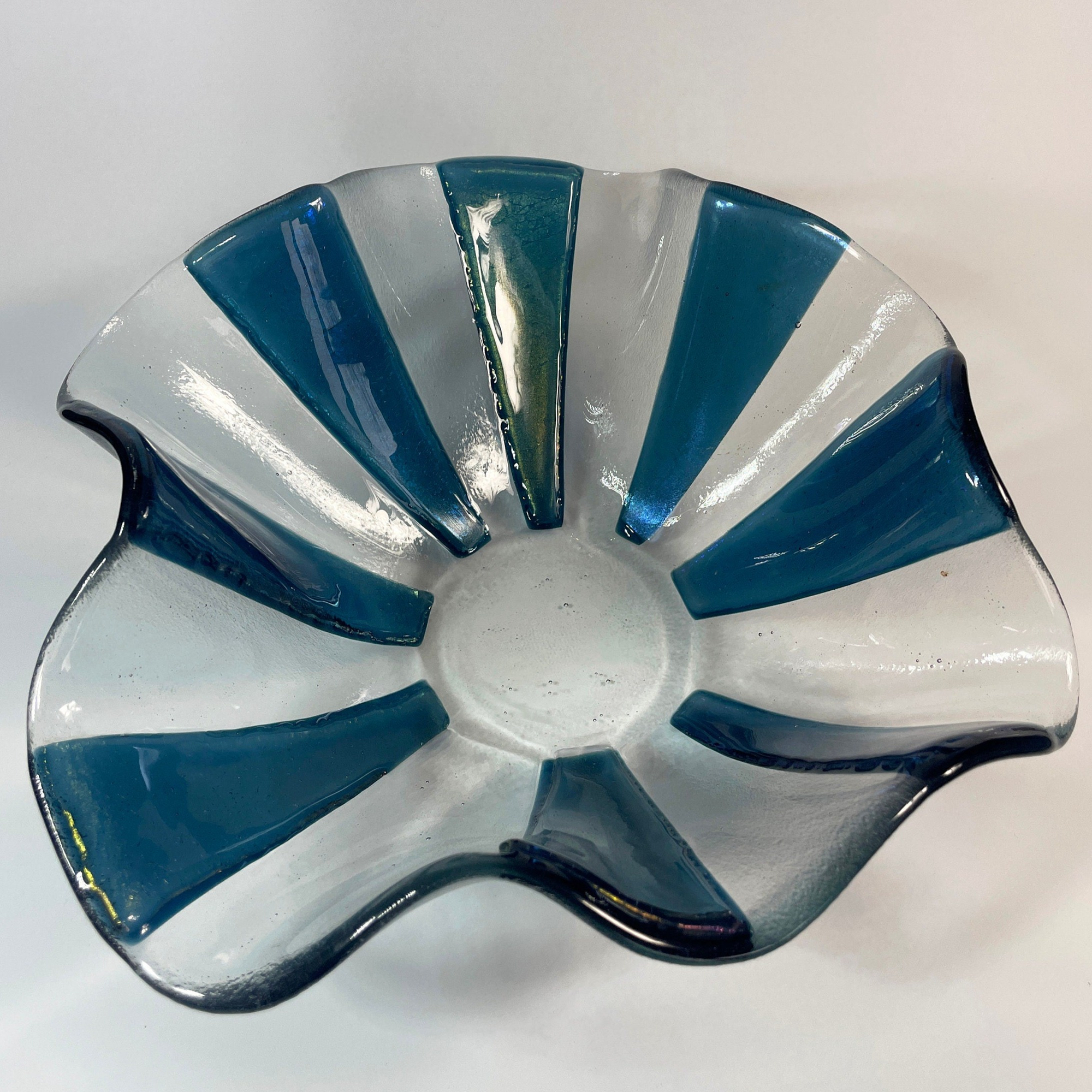 Iridescent Fluted Glass Bowl