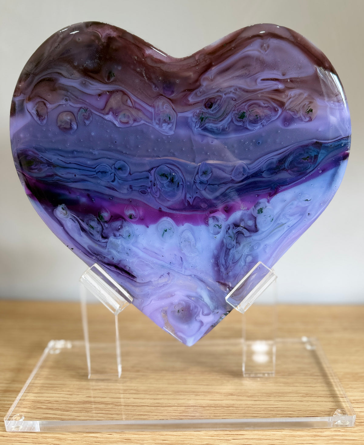 Purple Glass Heart Sculpture