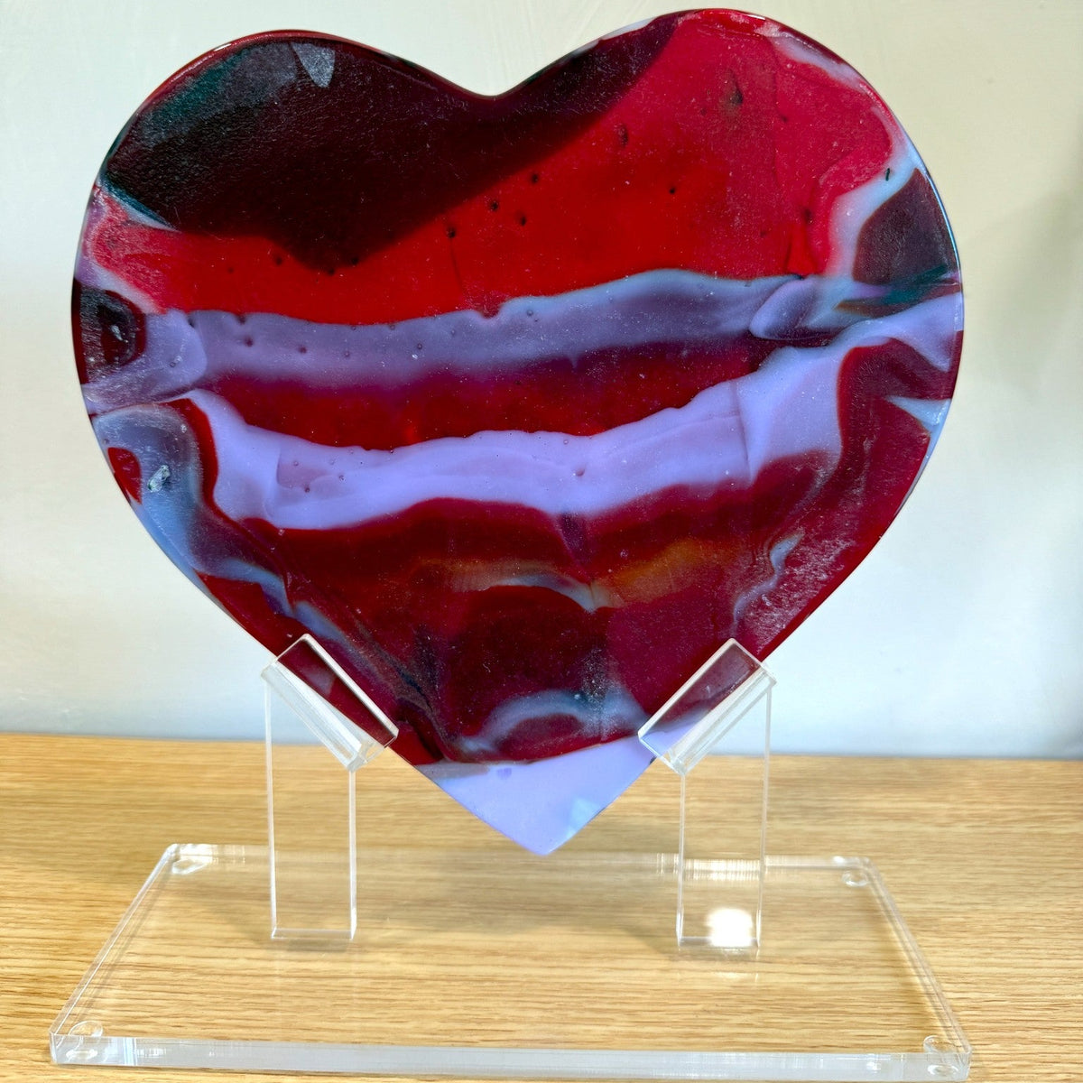 Red Glass Heart Sculpture