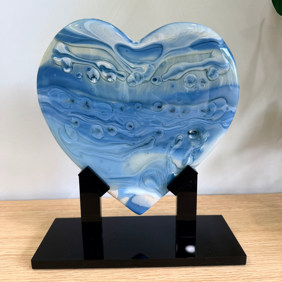 Periwinkle Glass Heart Sculpture