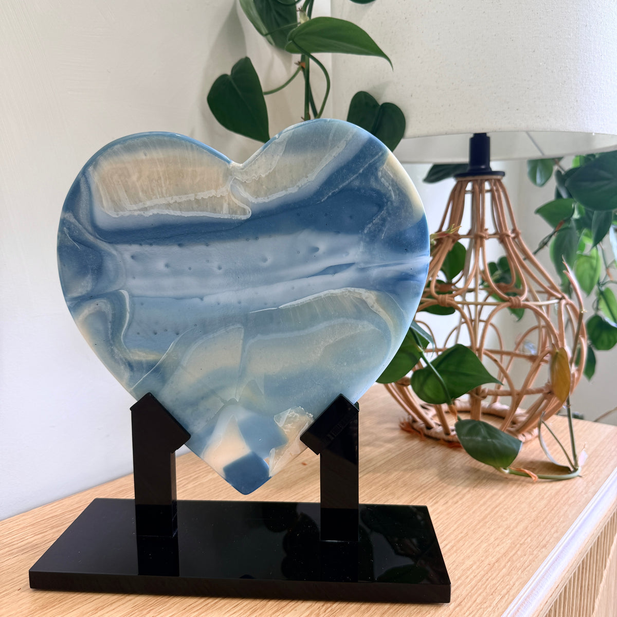 Periwinkle Glass Heart Sculpture