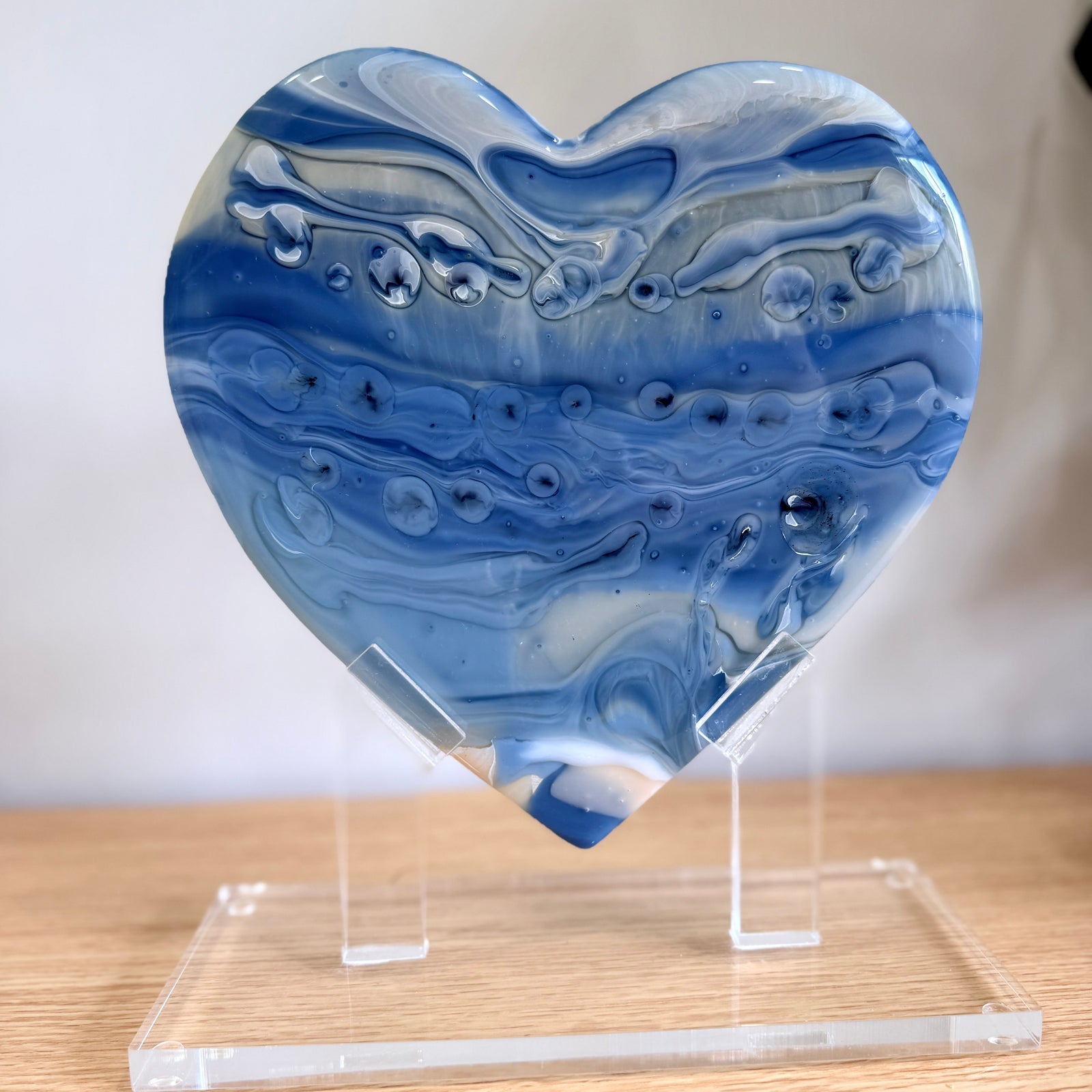 Periwinkle Glass Heart Sculpture