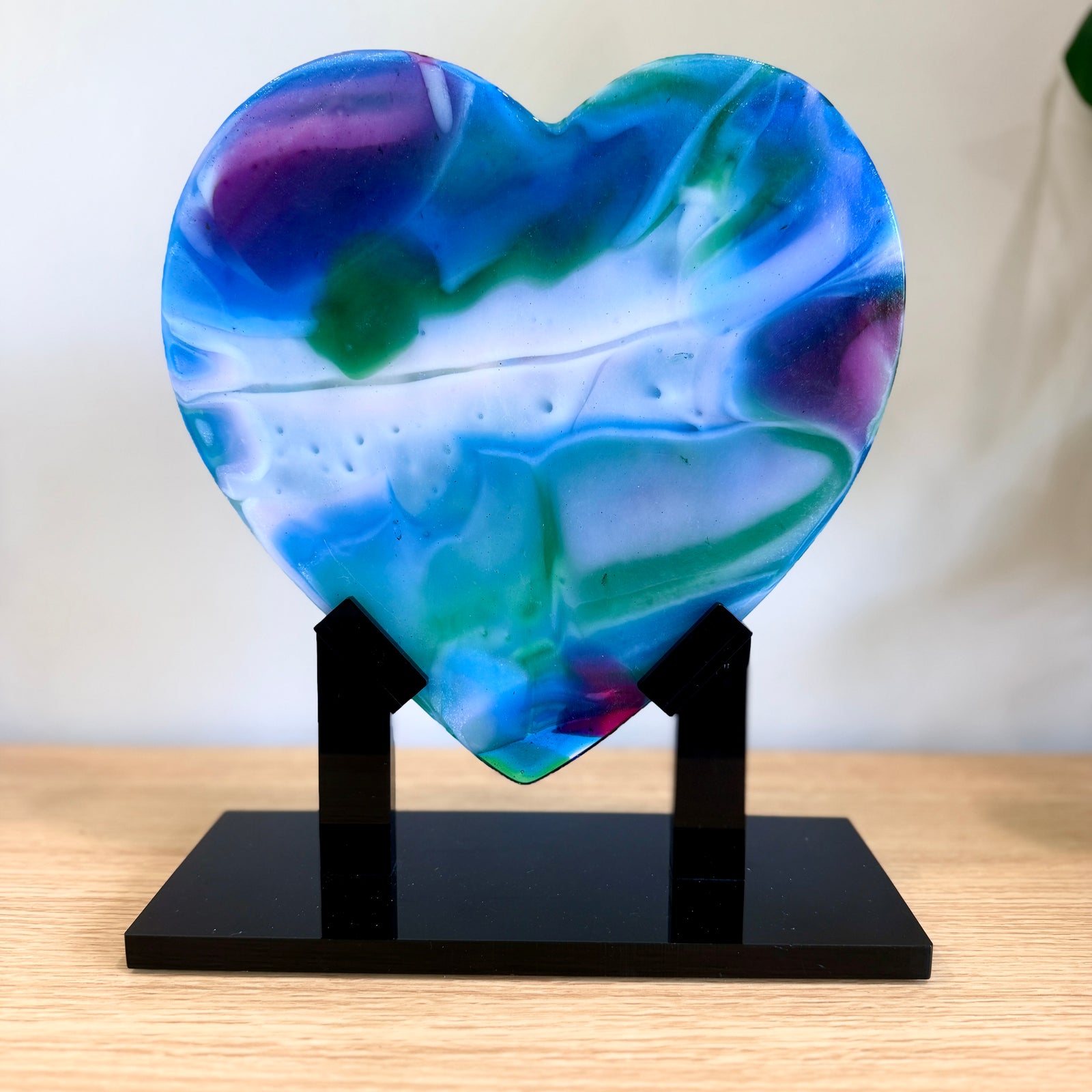 Colorful Glass Heart Sculpture