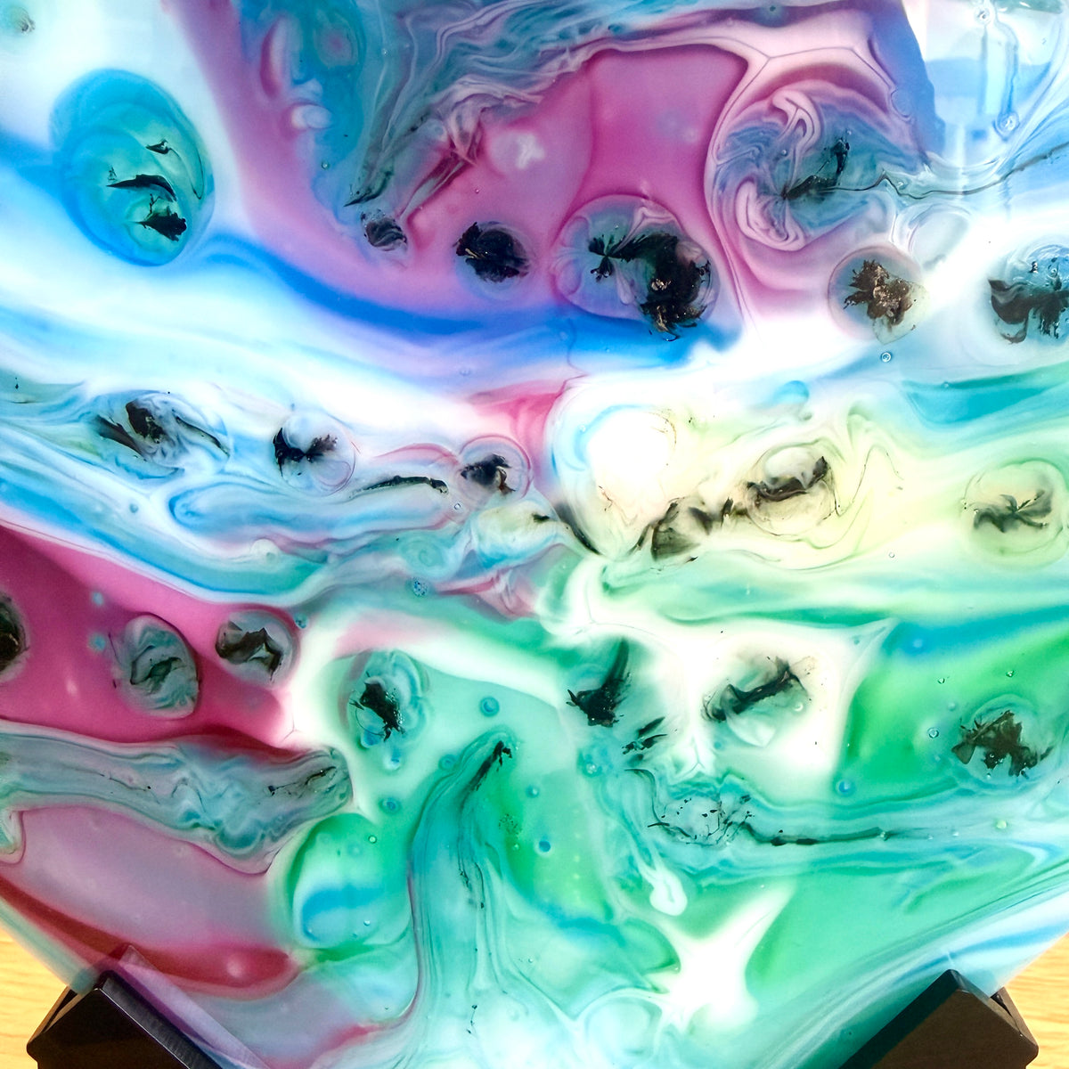 Colorful Glass Heart Sculpture
