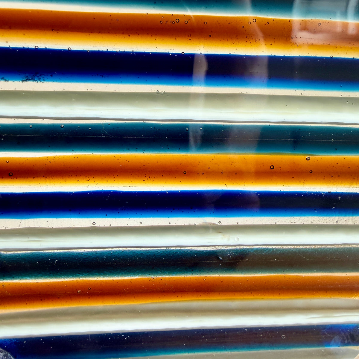Striped Glass Heart Sculpture