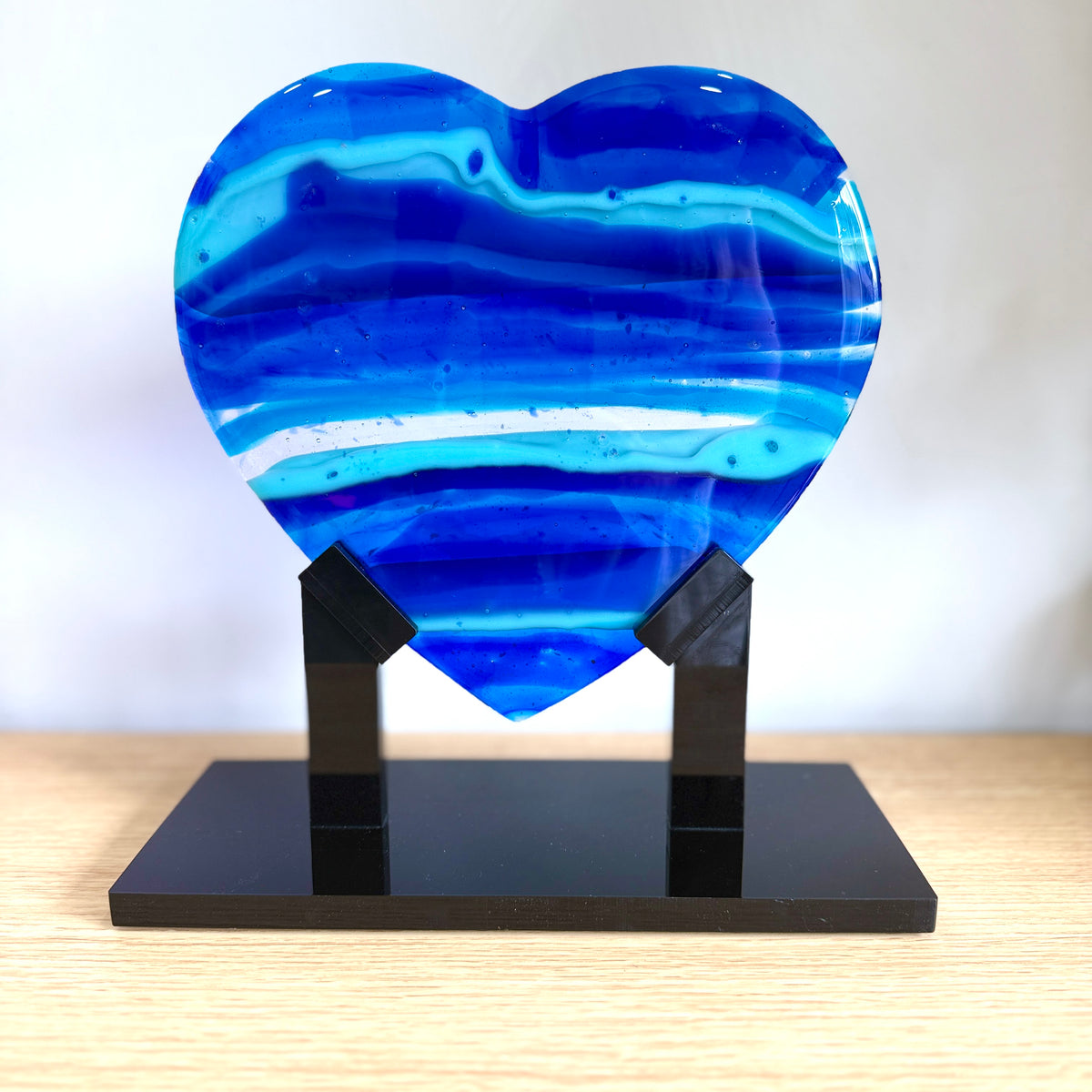 Blue Latitude Heart Sculpture