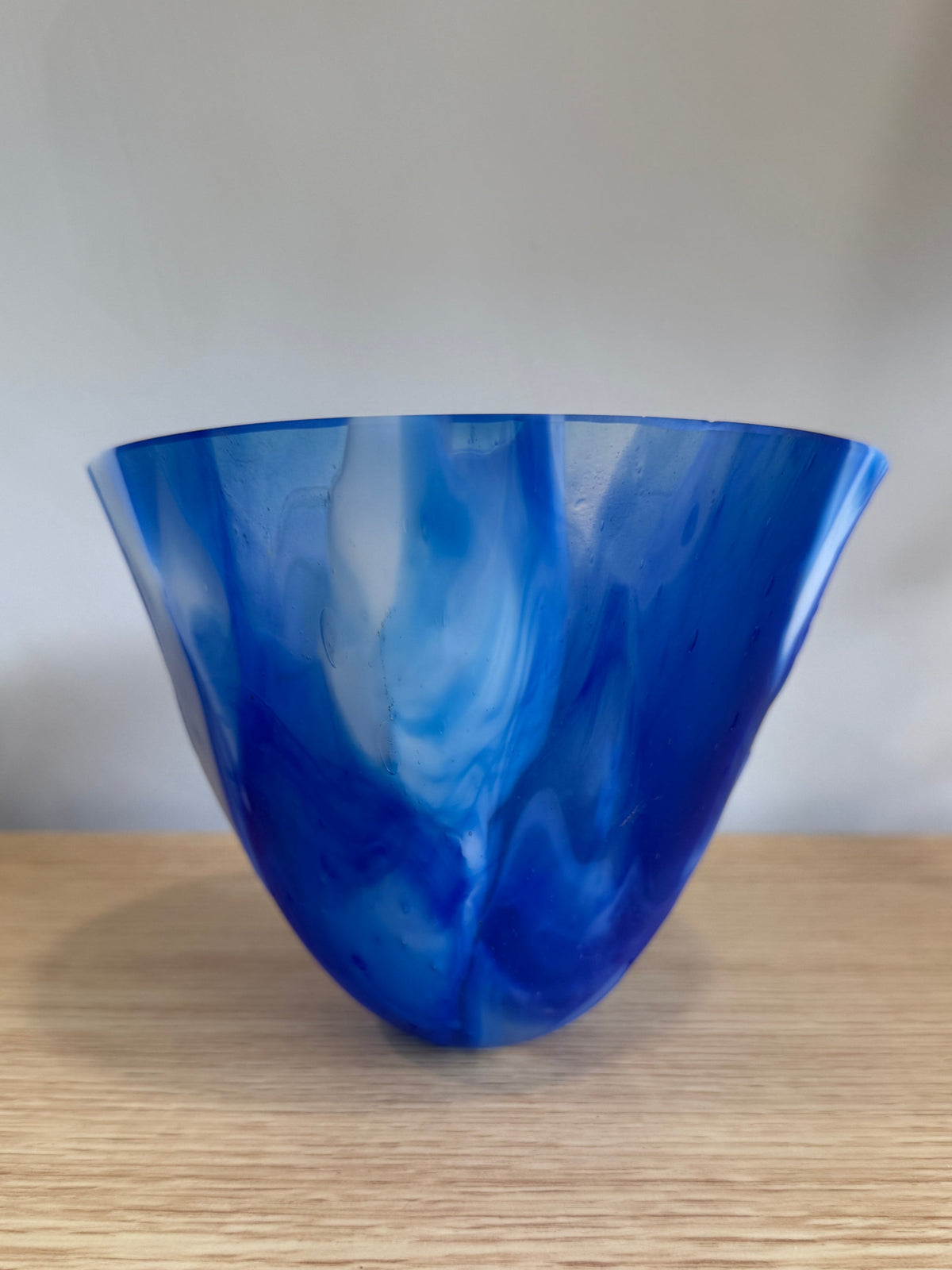 Blue &amp; White Marbled Vase