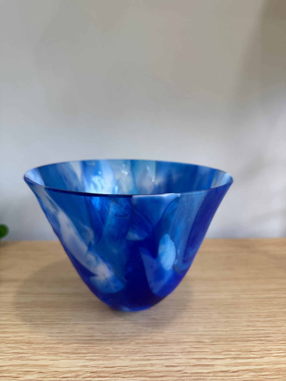 Blue &amp; White Marbled Vase