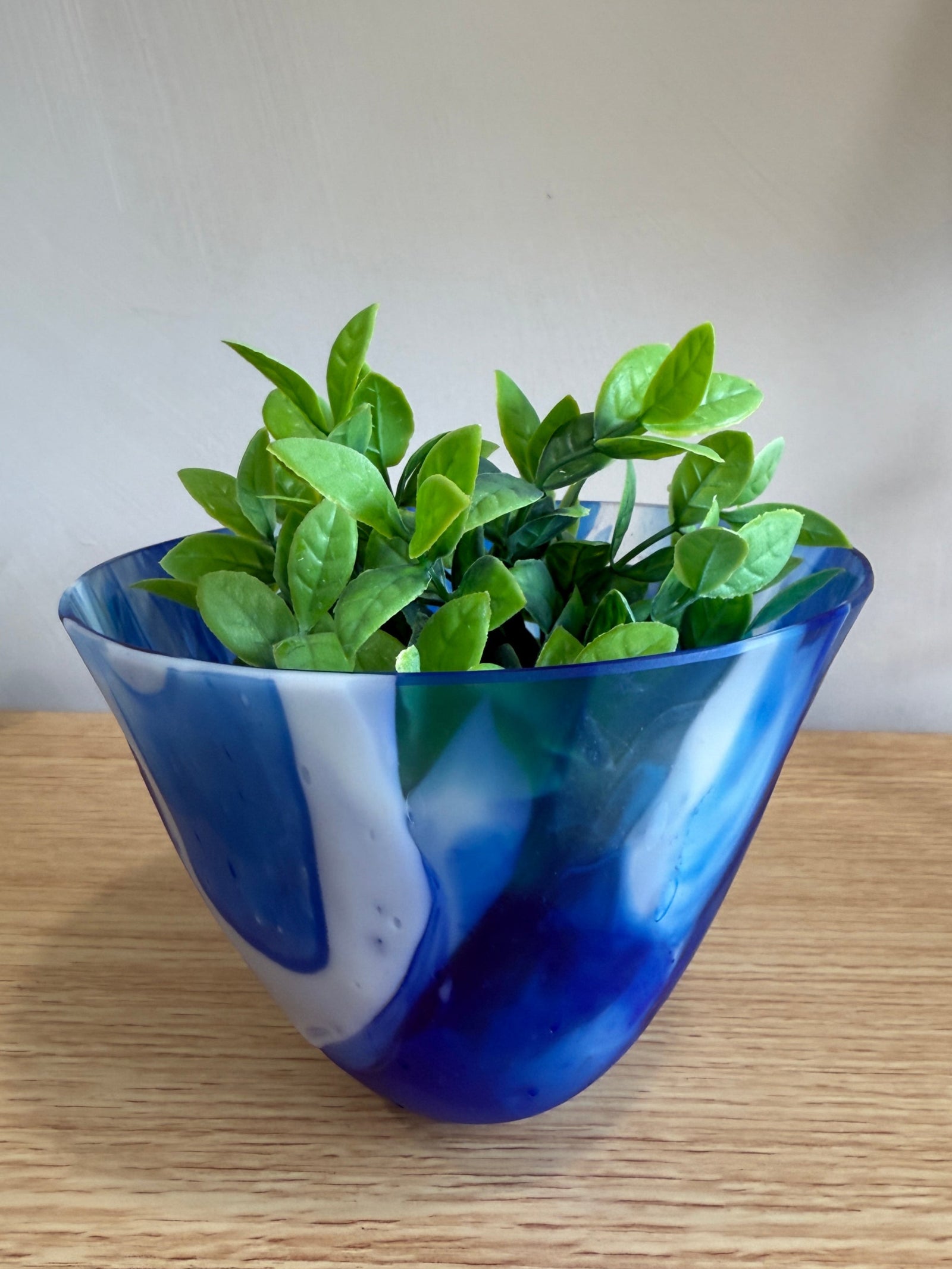 Blue & White Marbled Vase