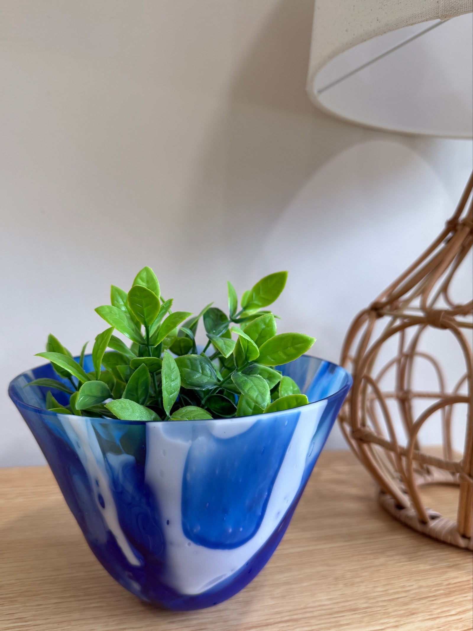 Blue & White Marbled Vase