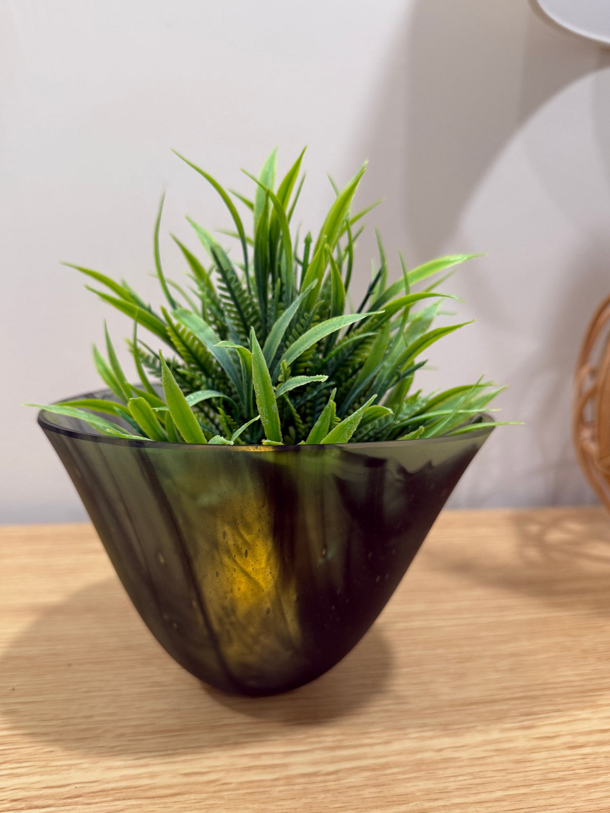 Black &amp; Green Smokey Vase