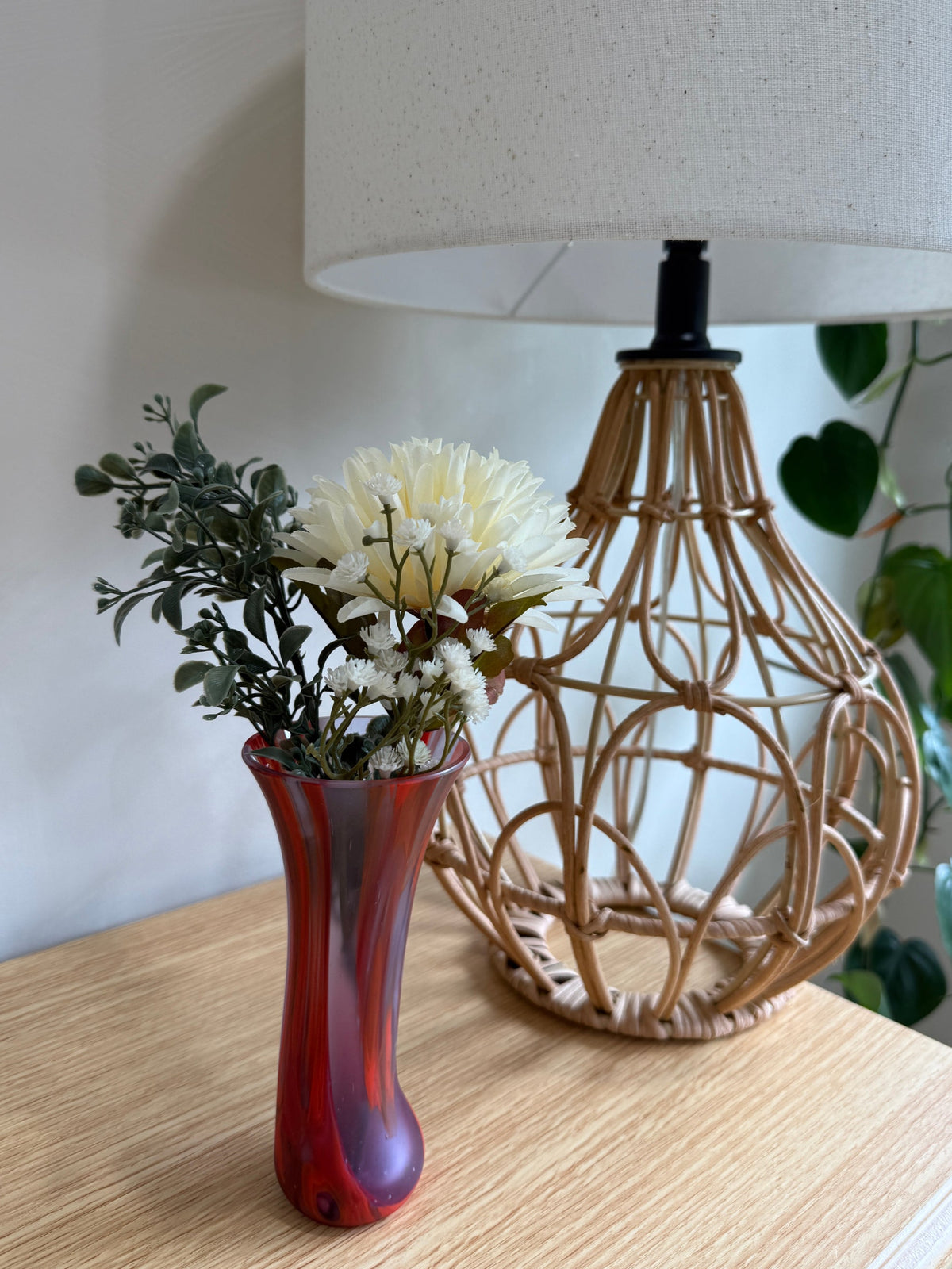 Red &amp; Lavender Mini Vase