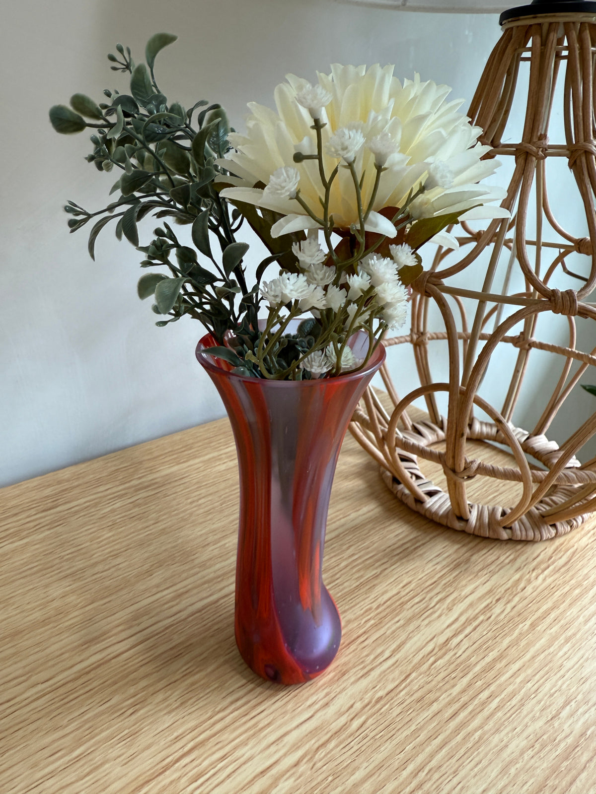 Red &amp; Lavender Mini Vase