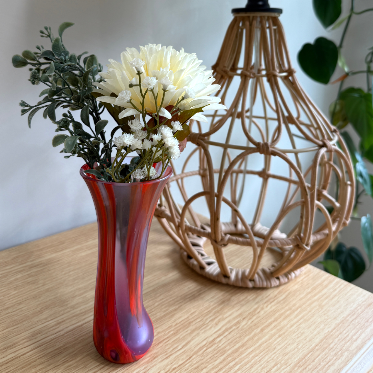 Red & Lavender Mini Vase