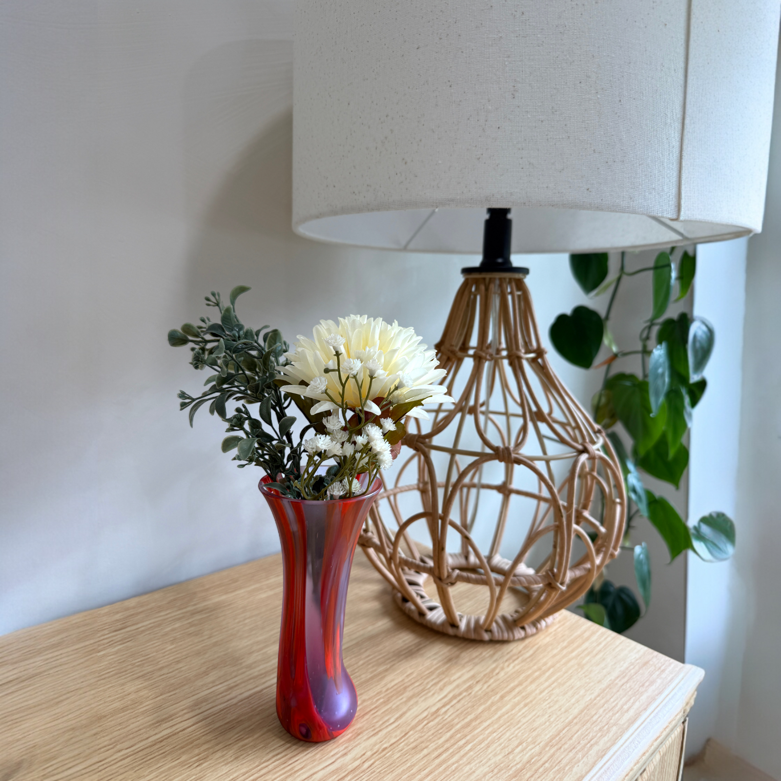 Red & Lavender Mini Vase