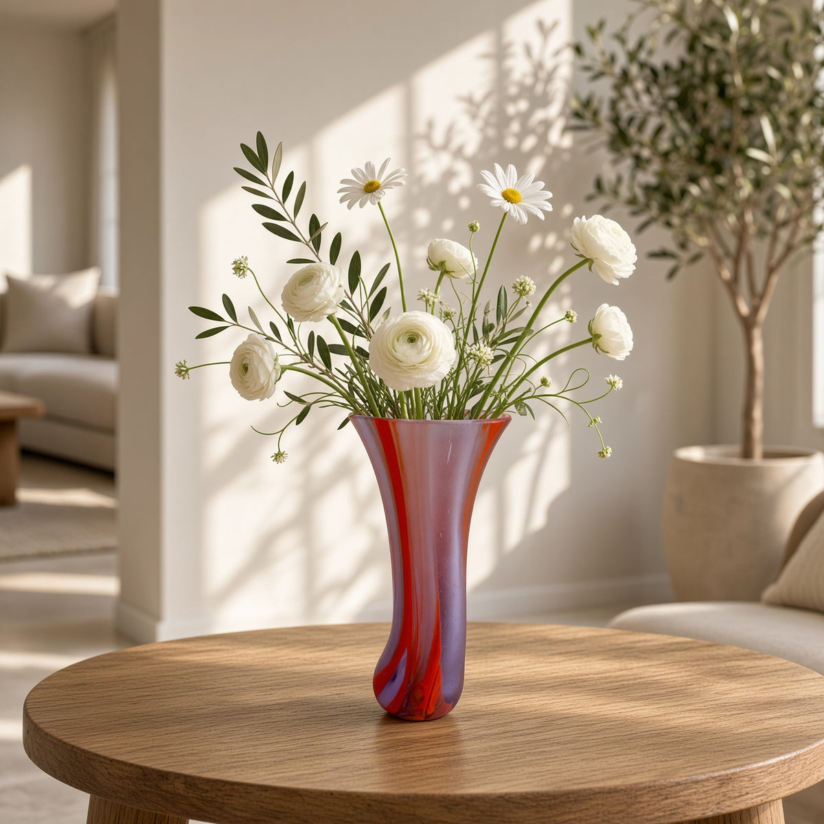 Red &amp; Lavender Mini Vase