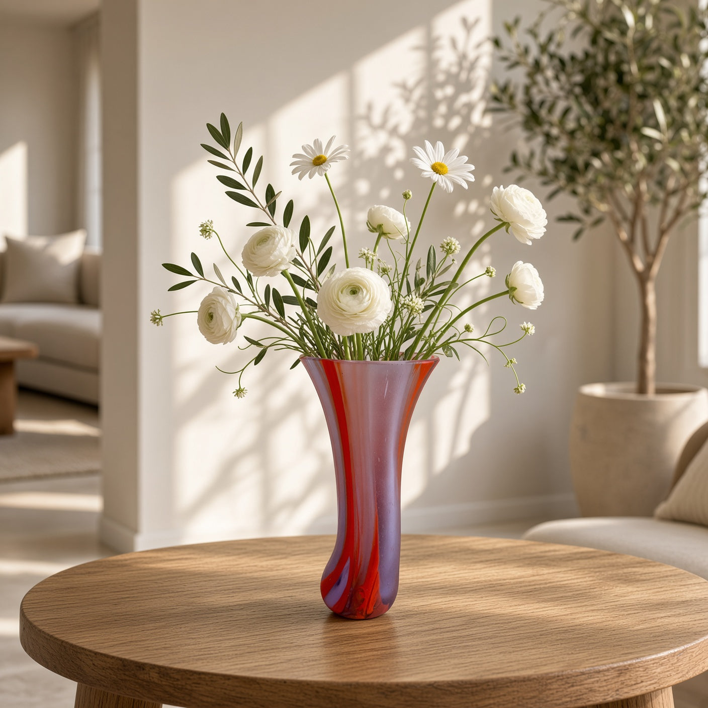 Red & Lavender Mini Vase