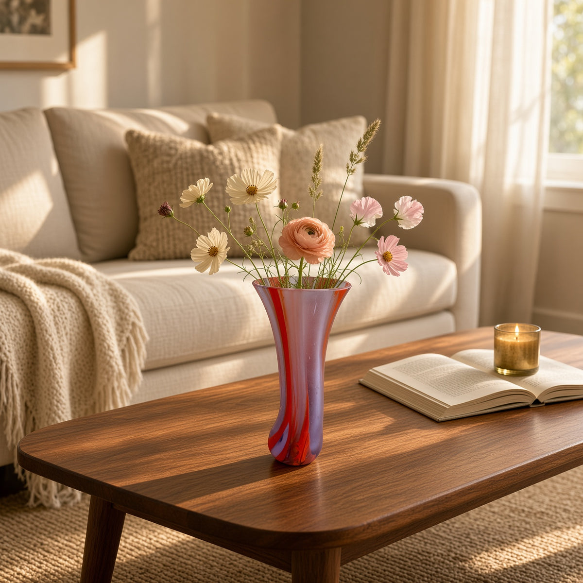 Red & Lavender Mini Vase
