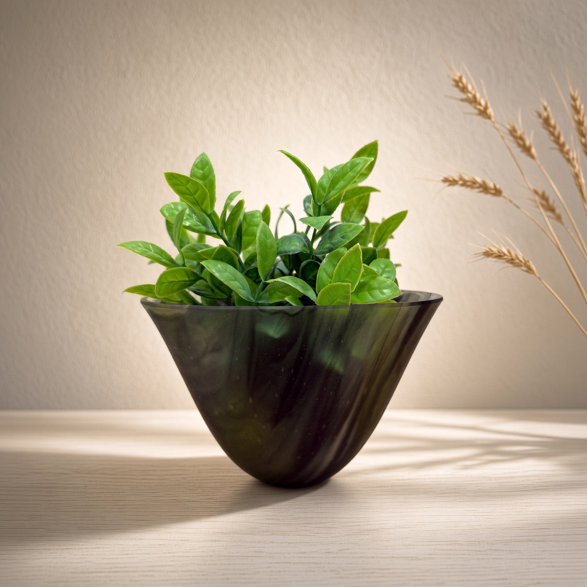 Black & Green Smokey Vase