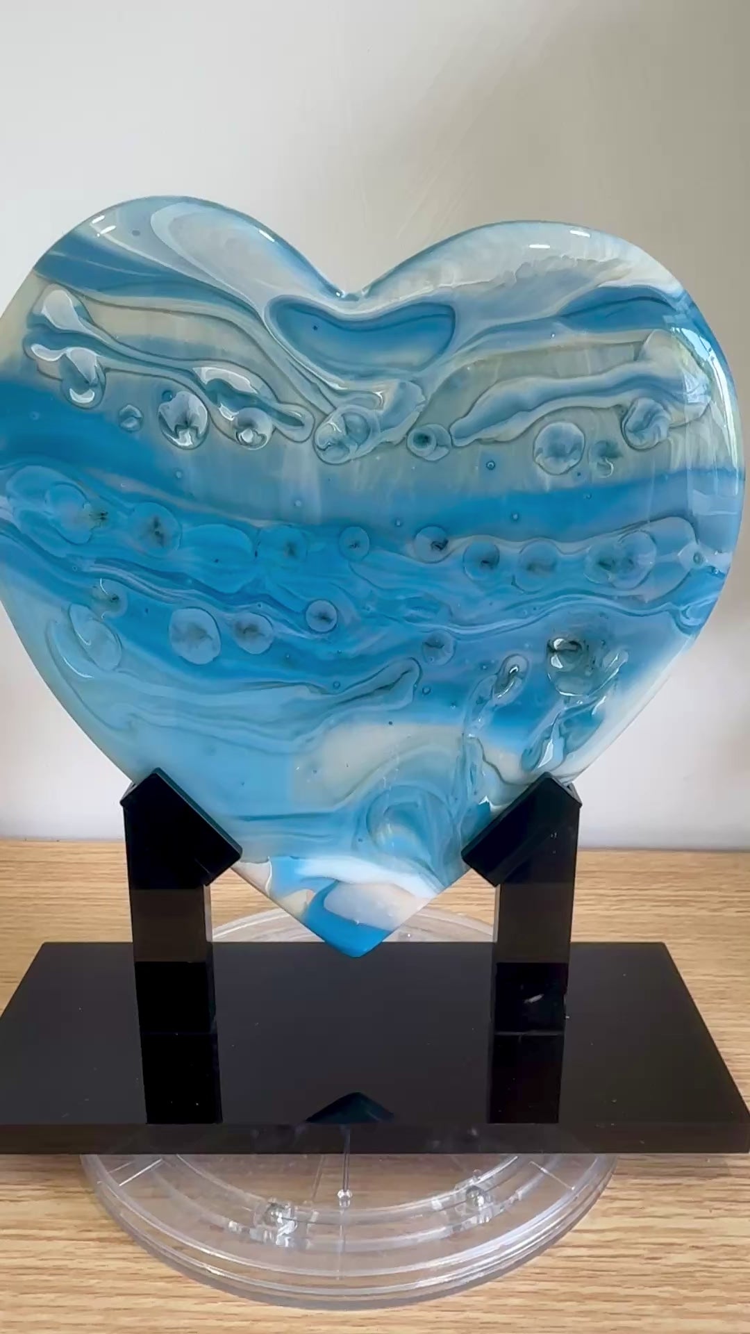 Periwinkle Glass Heart Sculpture
