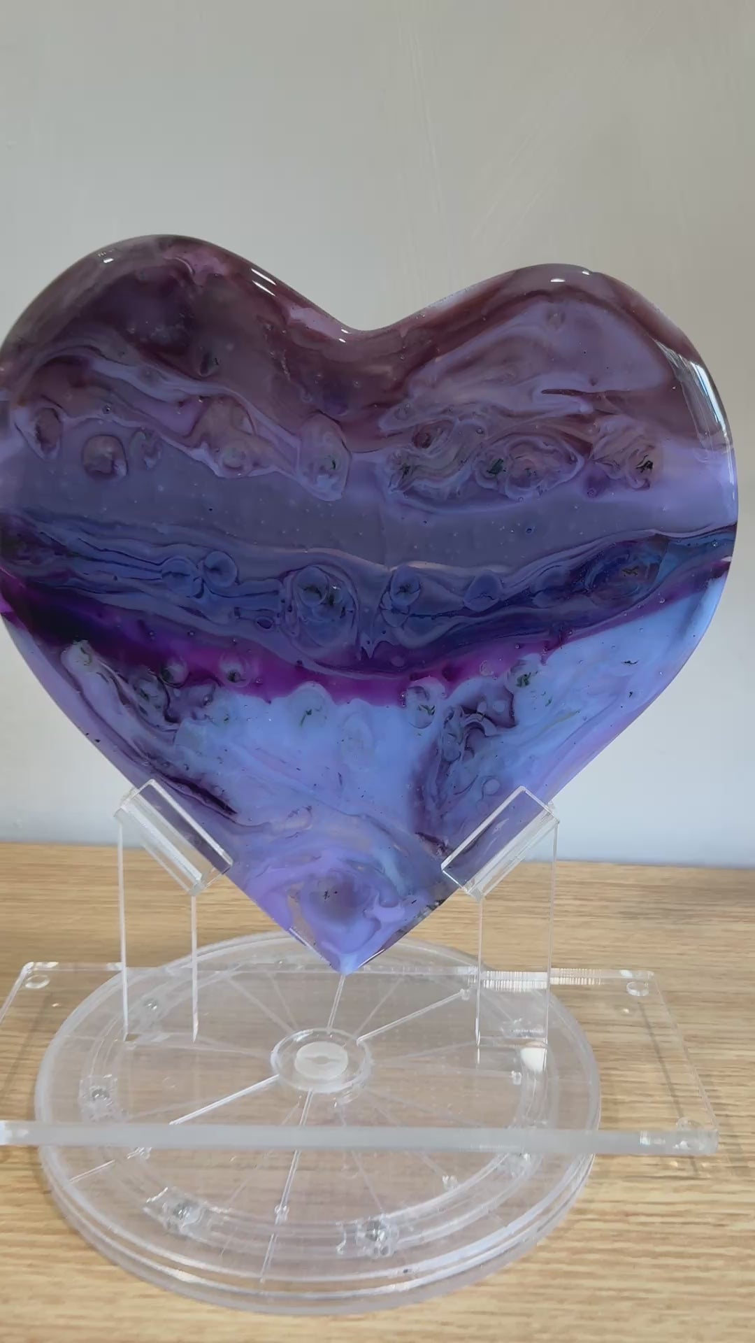 Purple Glass Heart Sculpture