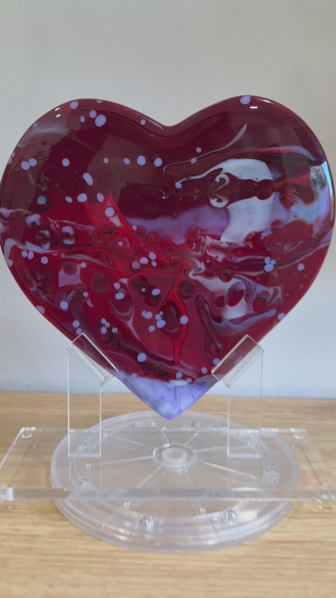 Red Glass Heart Sculpture