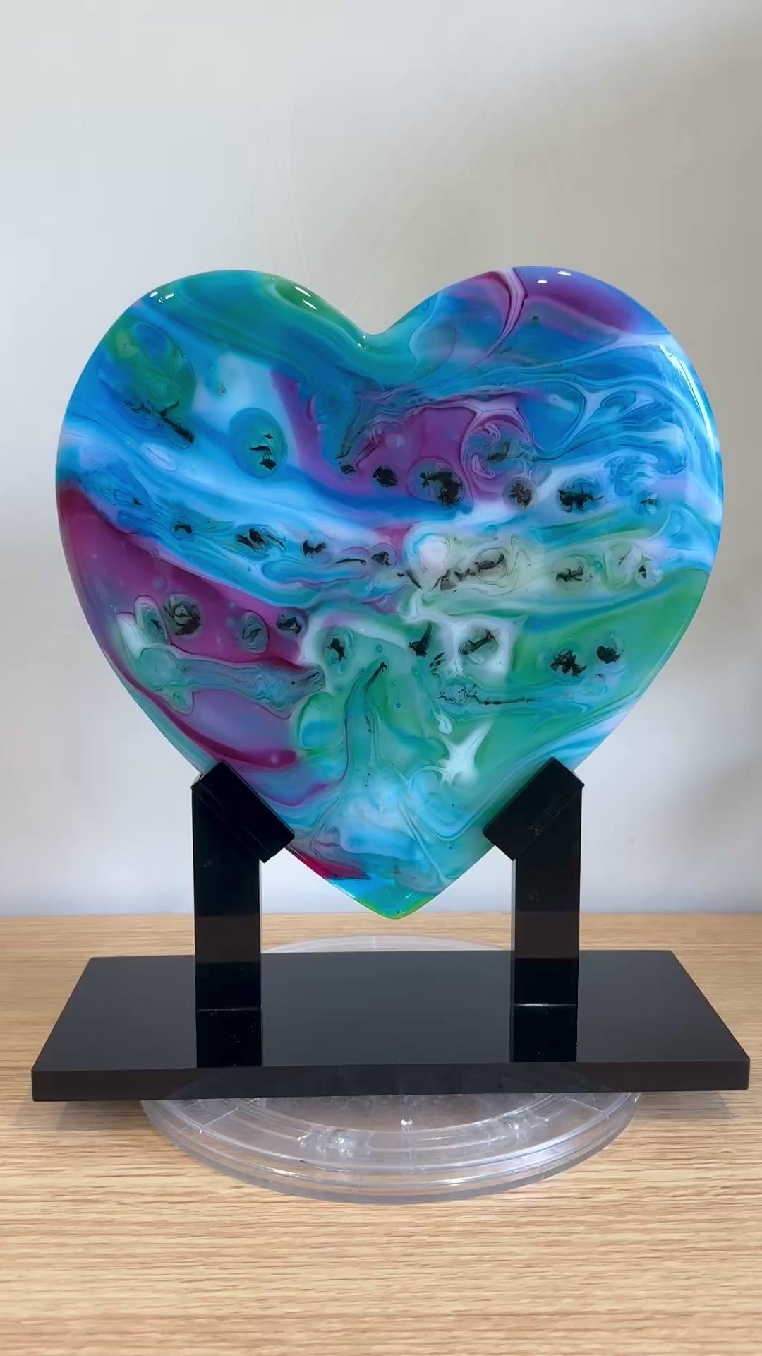 Colorful Glass Heart Sculpture