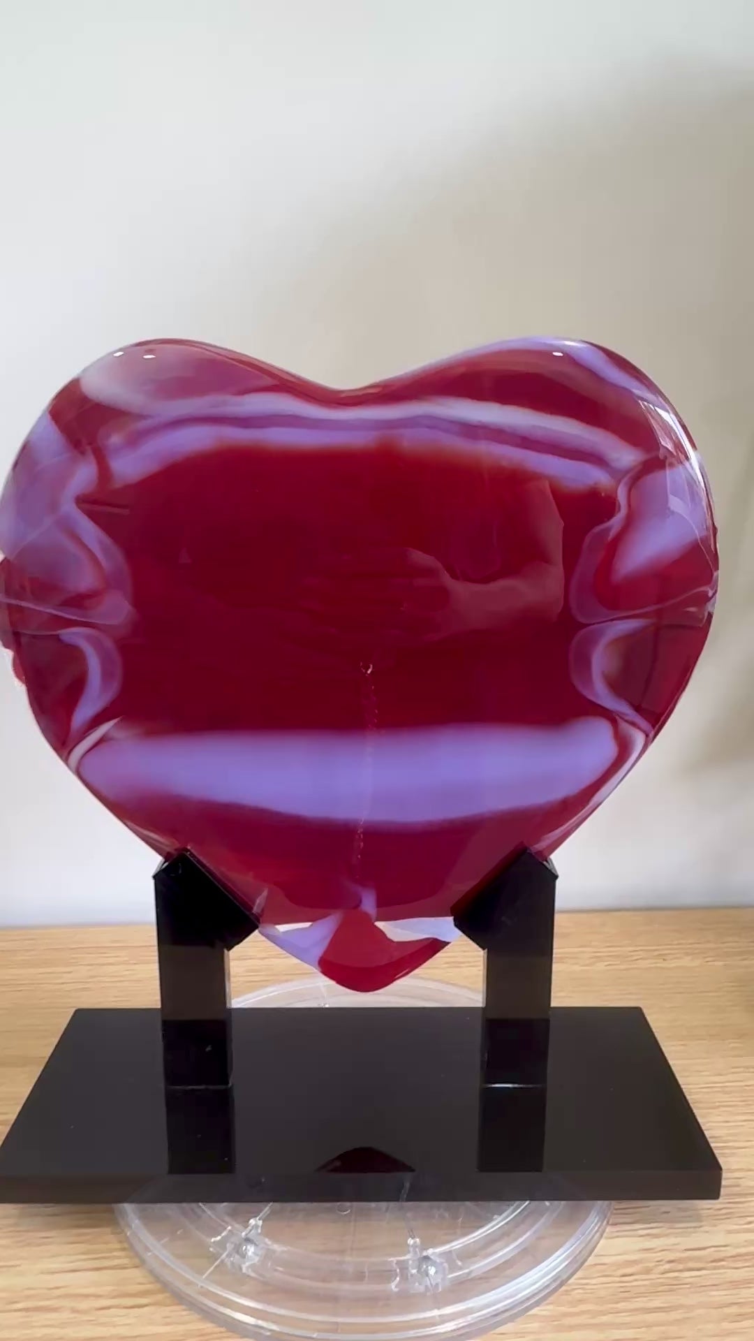 Red Glass Heart Sculpture