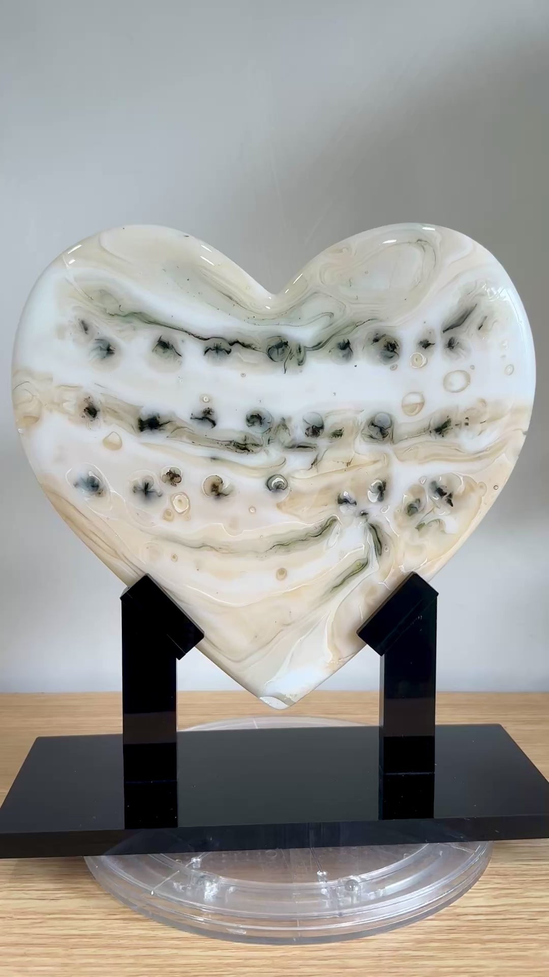 Neutral Glass Heart Sculpture