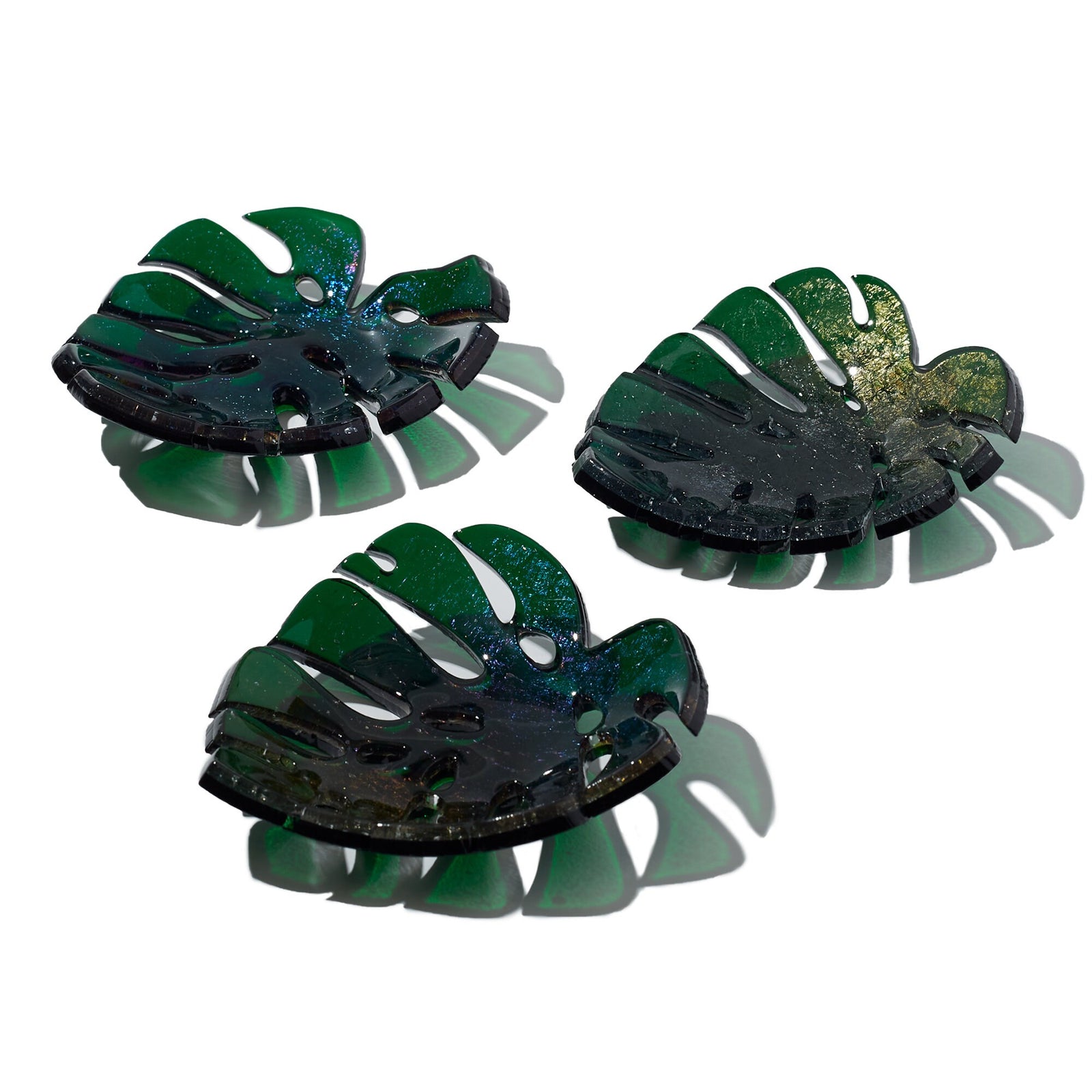 Iridescent Green Monstera Mini Dishes