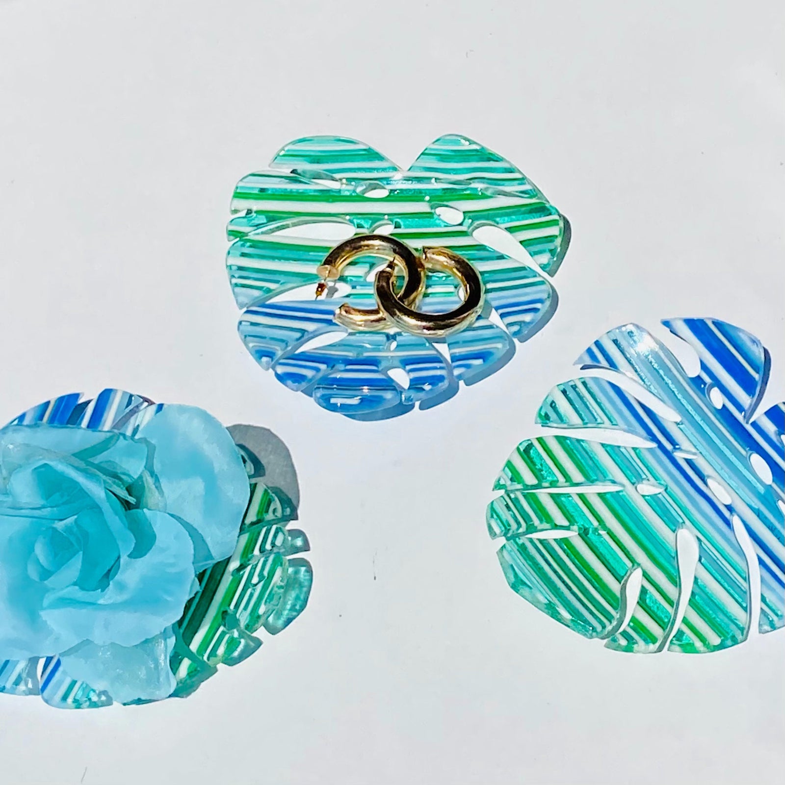 Striped Monstera Mini Dish Set