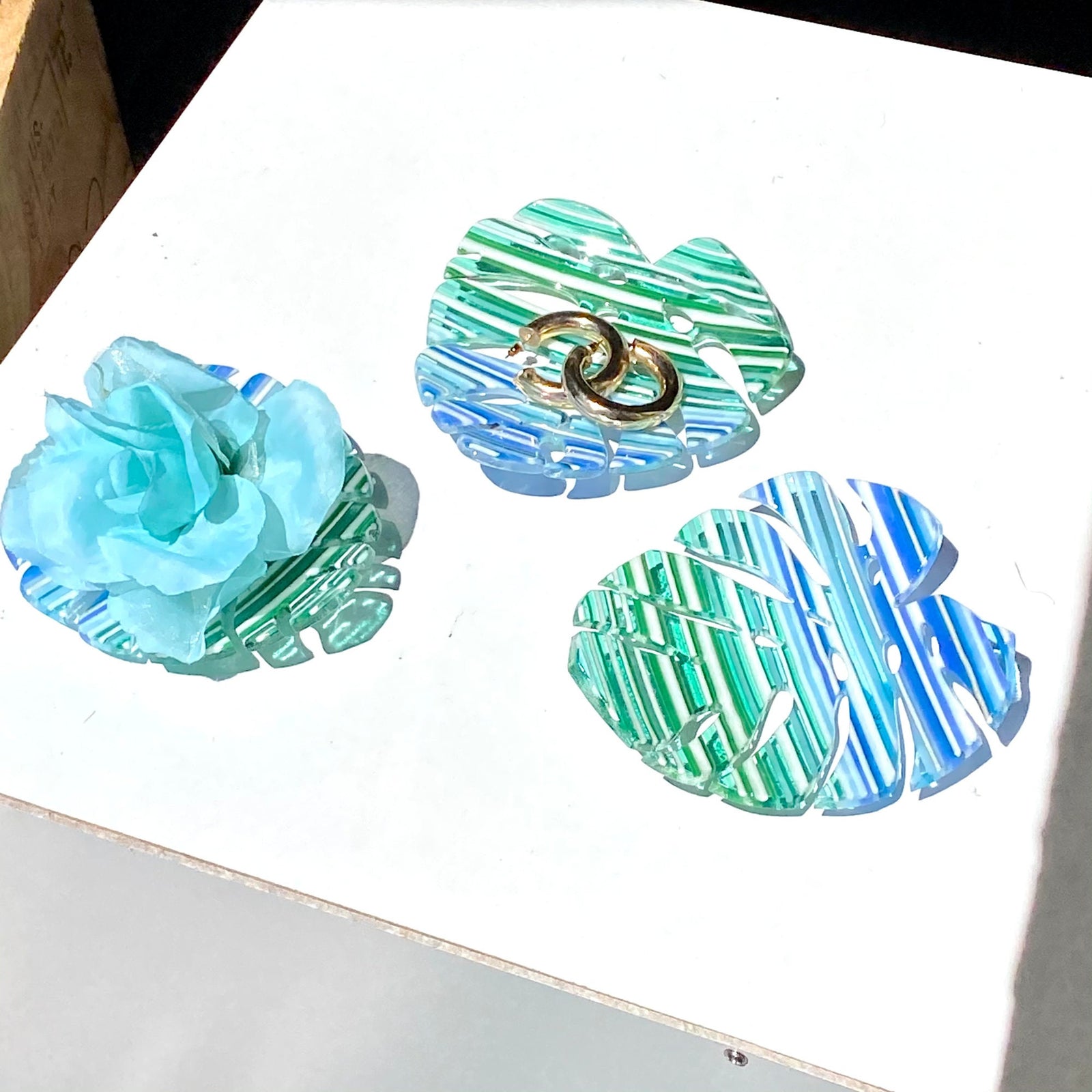 Striped Monstera Mini Dish Set