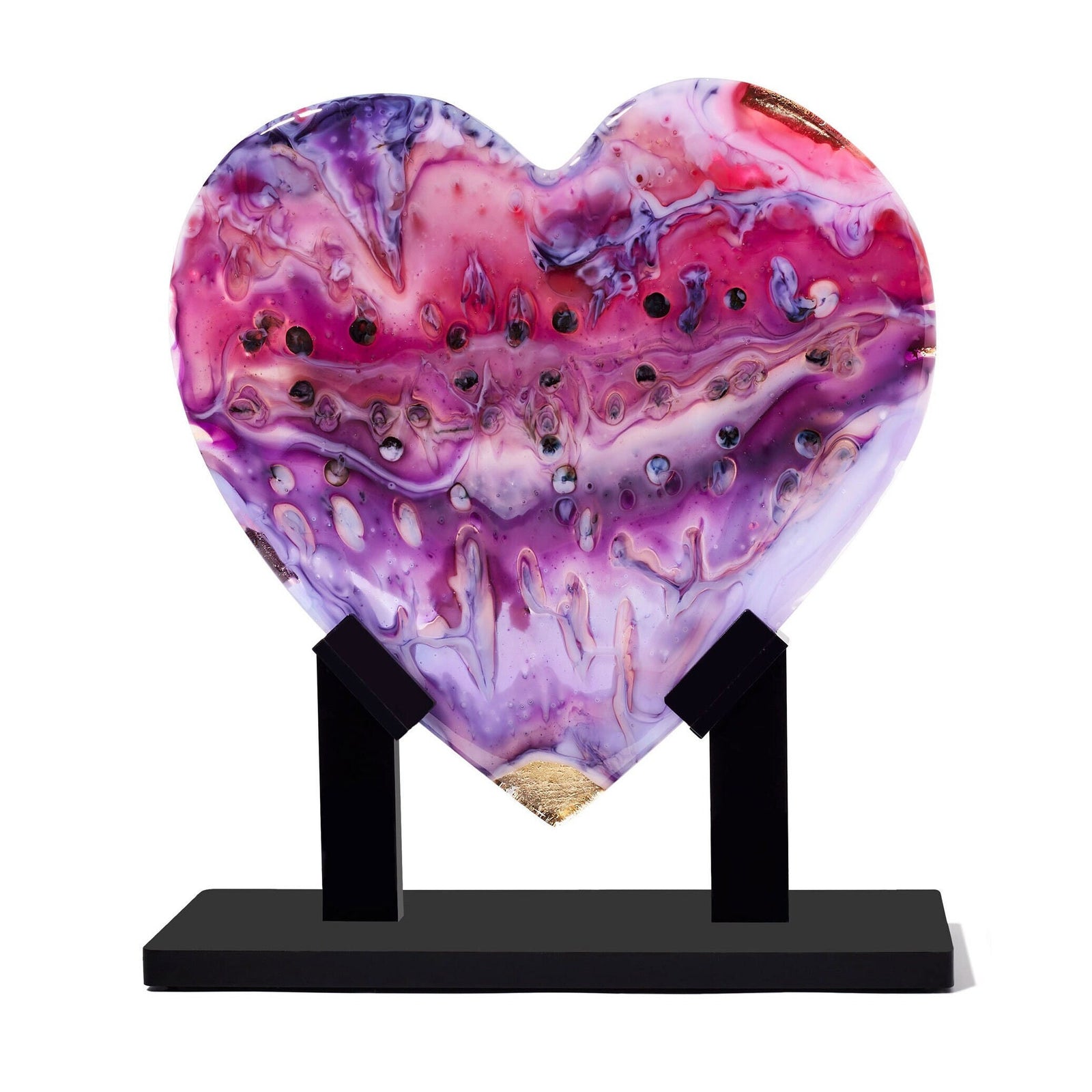 Pink Gold Heart Sculpture, Large #35