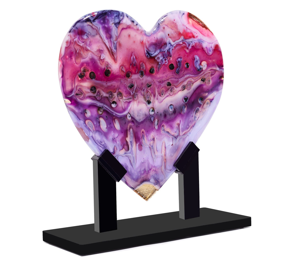 Pink Gold Heart Sculpture, Large #35