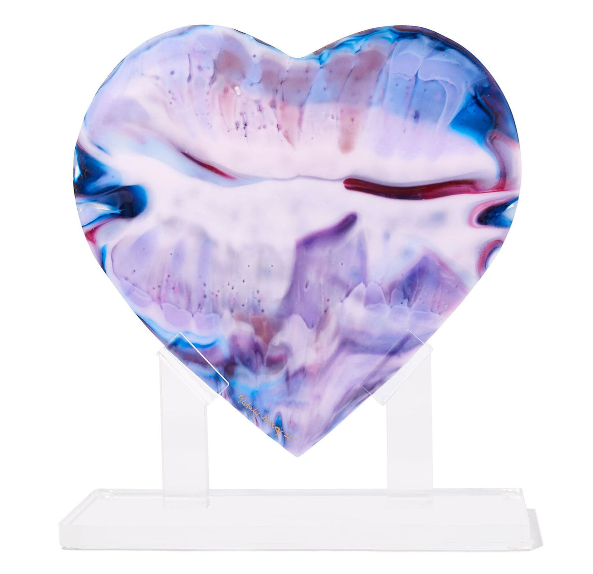 Lavender Drip Heart Sculpture, Large #15
