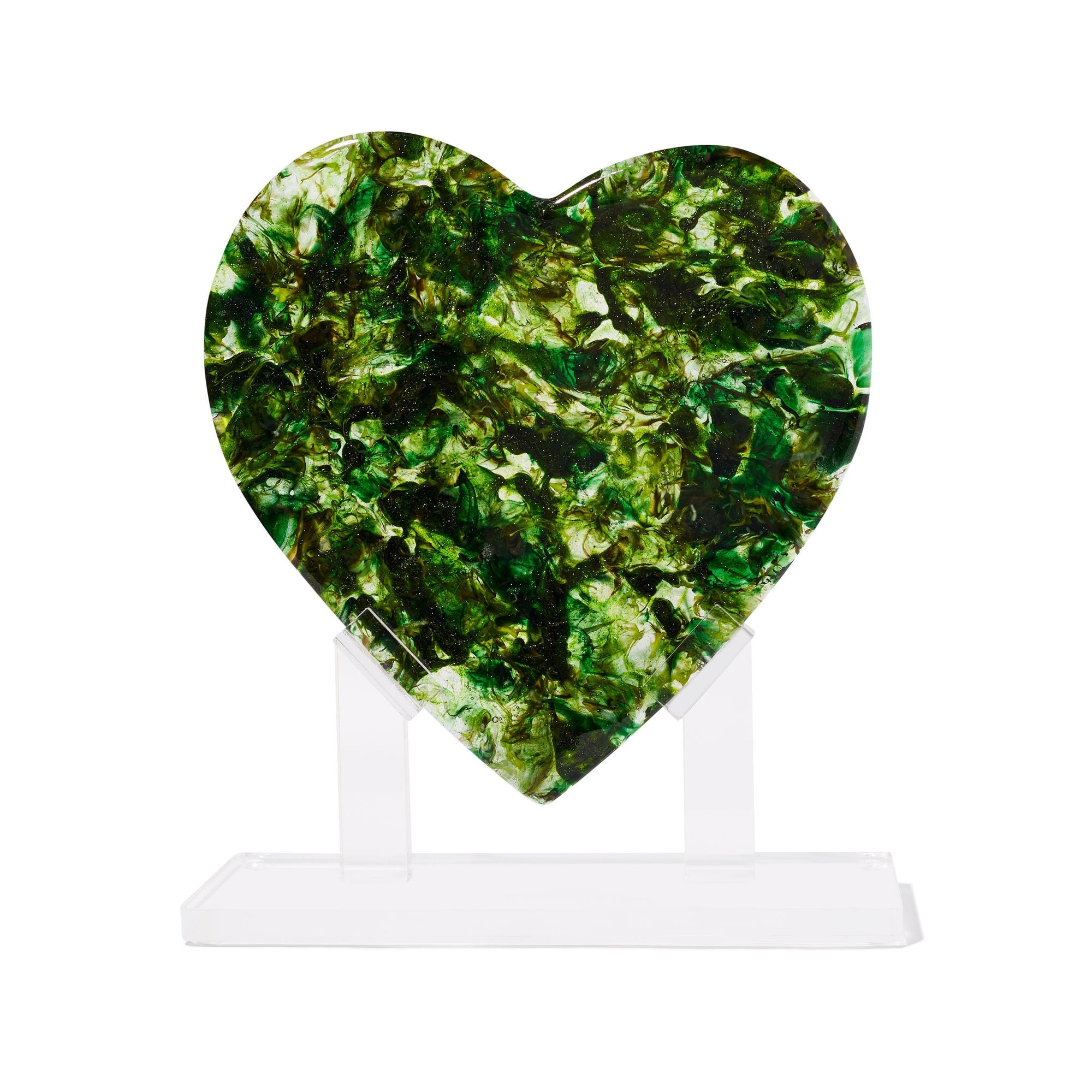 Sparkeling Green Heart Sculpture, Large #15