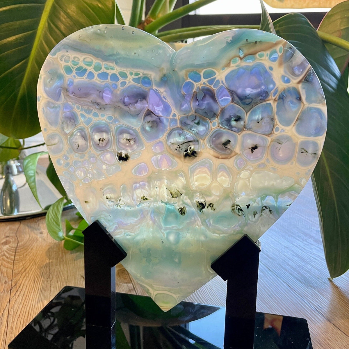 Pastel Ocean Heart Sculpture, Large #18