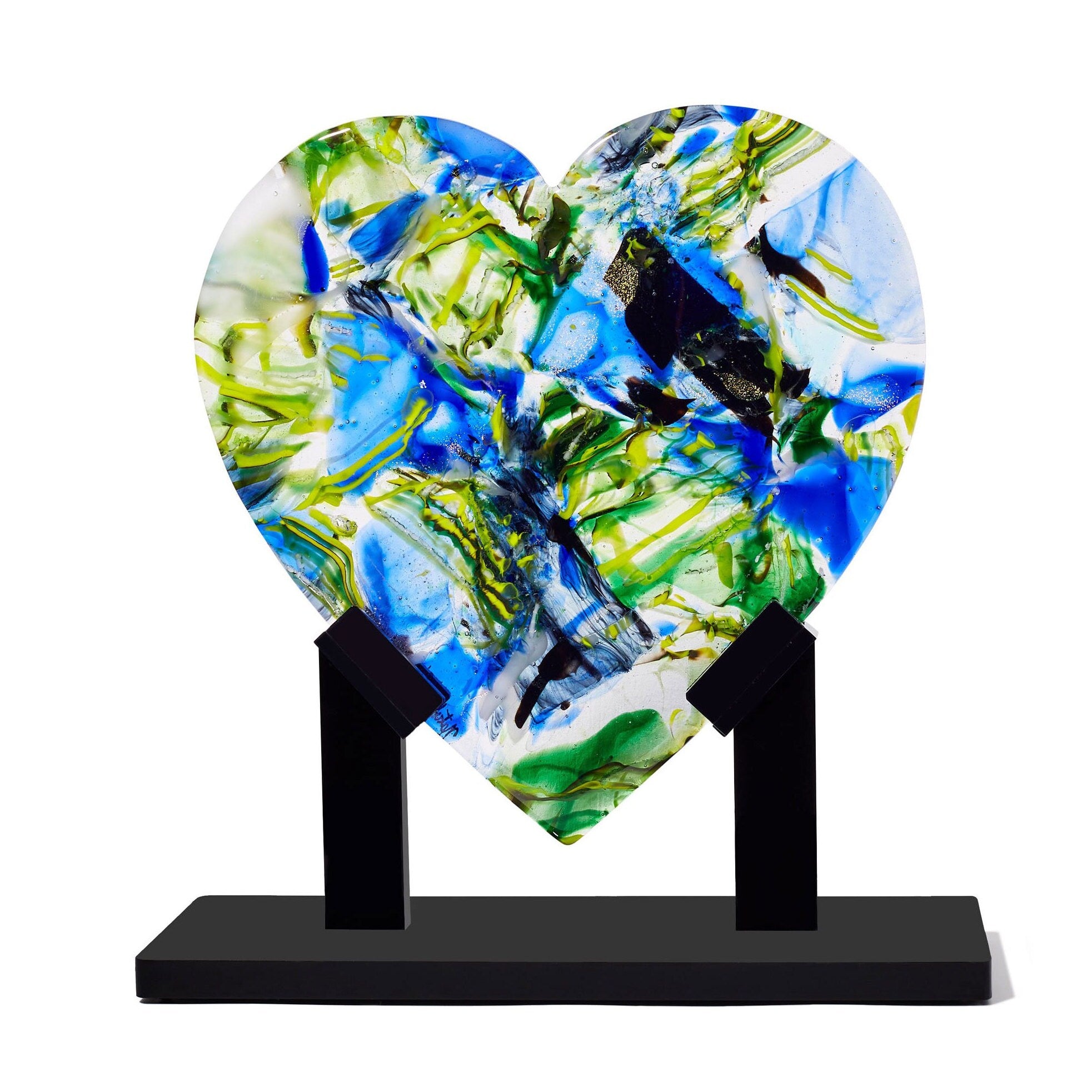 Blue & Green Heart Sculpture, Large #19