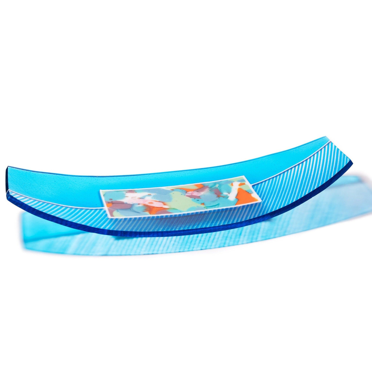 Aqua Blue Boat Tray - Front View 