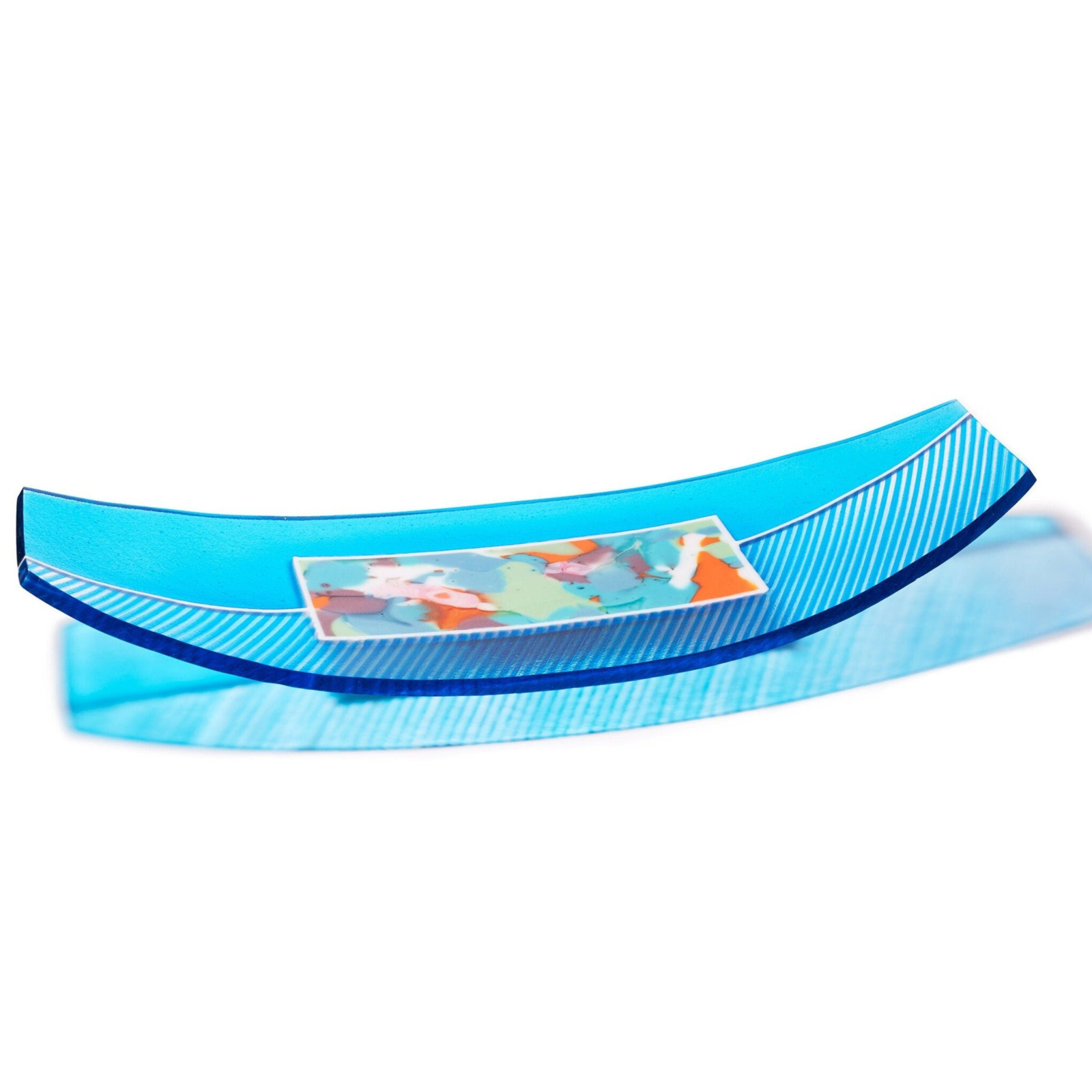 Aqua Blue Boat Tray - Front View 