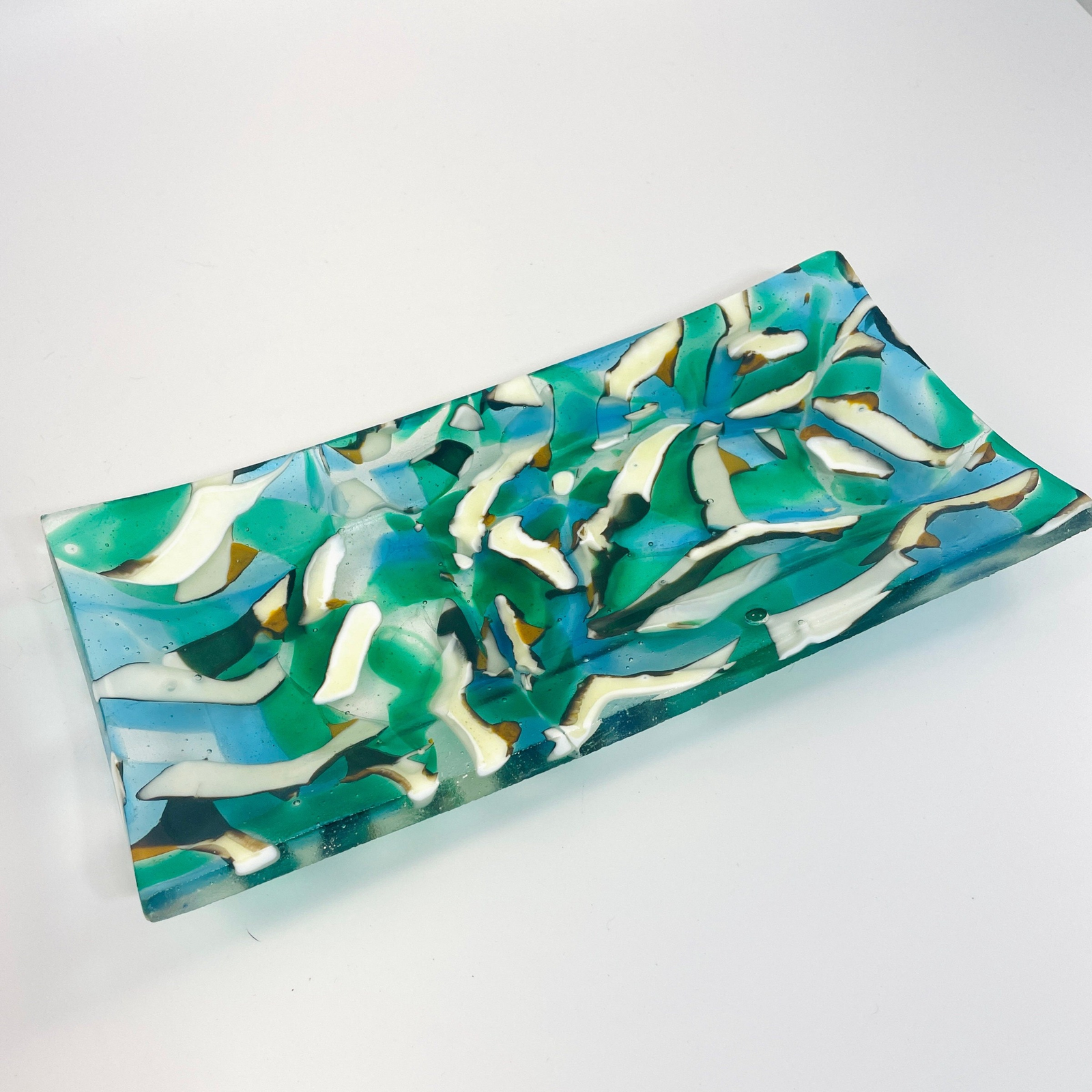 Turquoise Incense holder - OM Glass Art